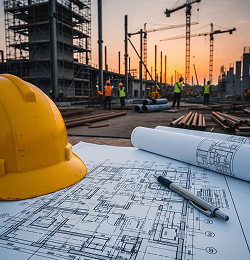Construction blueprint and site planning